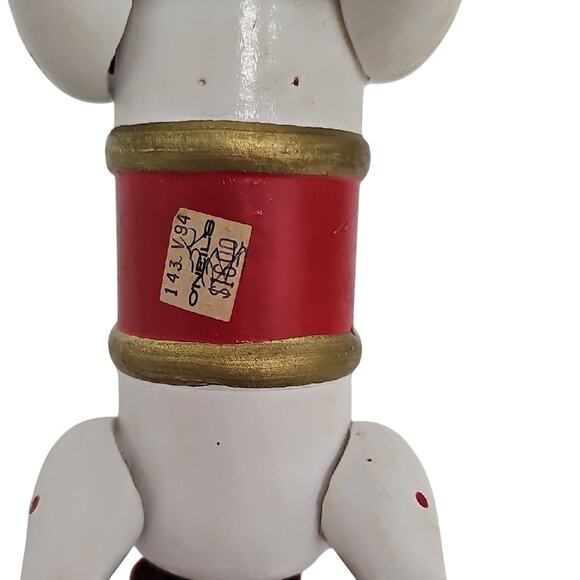 Vintage Classic White and Red Wooden Rocking Horse w/ Yarn Main Christmas Decor - Picture 5 of 10